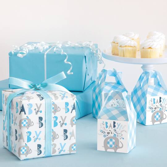 Elephant Blue Baby Shower Treat Boxes Boy Baby Shower Supplies Elephant Blue Baby Shower Treat Boxes Boy Baby Shower Supplies